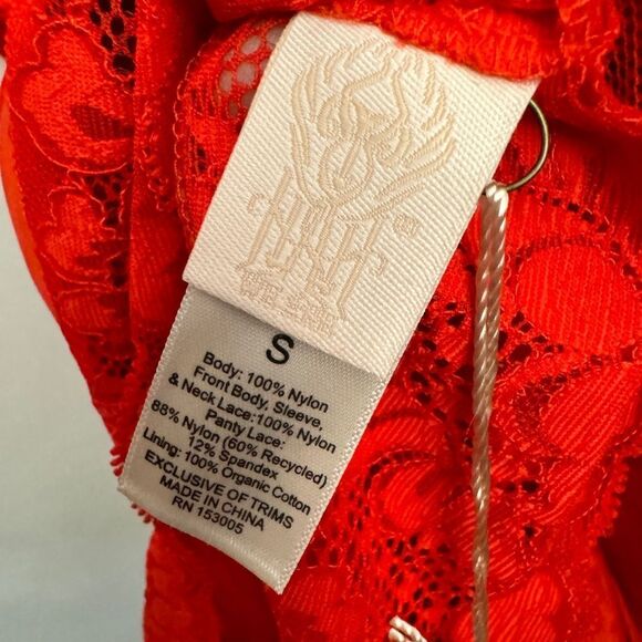 Free People HAH Take HAH Bow Bodysuit Red - Picture 7 of 9